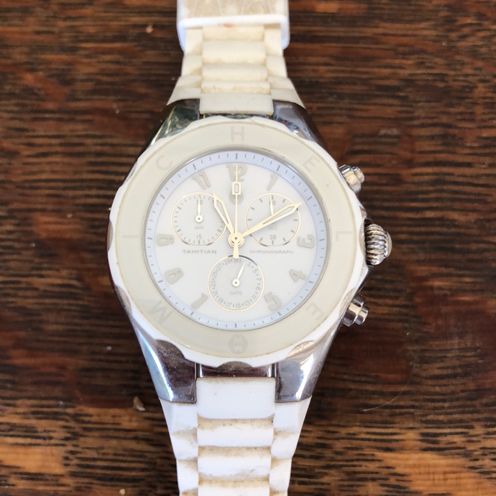 Michele Tahitian Jelly Bean Large White Watch